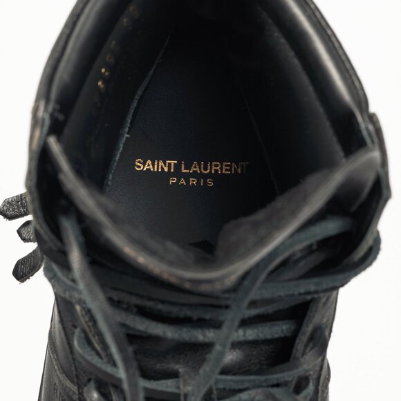 Saint Laurent SL/18H High Black Fringe High-Top Sneakers - Picture 12 of 13